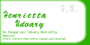 henrietta udvary business card